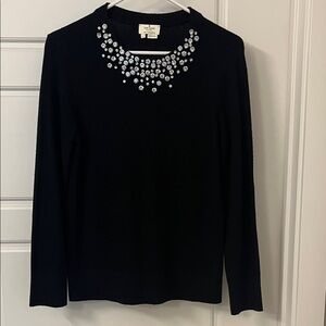 Kate Spade Black Sweater with Silver Embellishments
